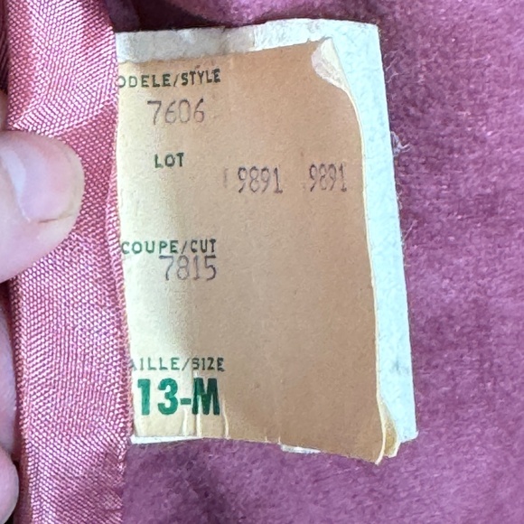 Vintage 80s mauve pink fall coat, faux suede, assorted tie belt, Niccolini, 8/10 - Picture 13 of 14
